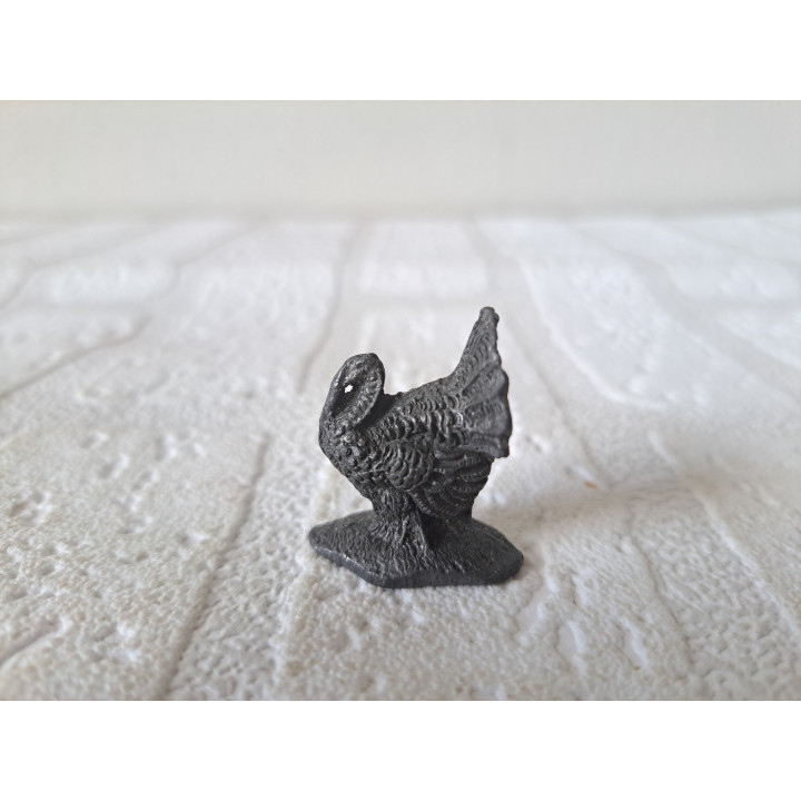 Kalkoen van metaal 2.5x1.5x3cm - dierfiguren