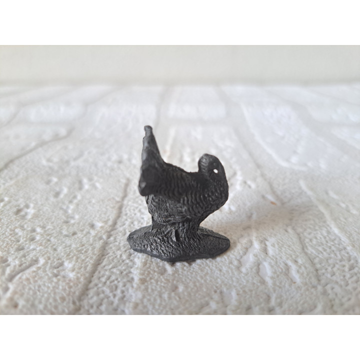 Kalkoen van metaal 2.5x1.5x3cm - dierfiguren