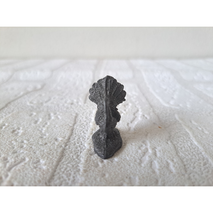 Kalkoen van metaal 2.5x1.5x3cm - dierfiguren