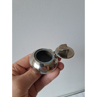 Asbak van chroom metaal D5.5x4cm