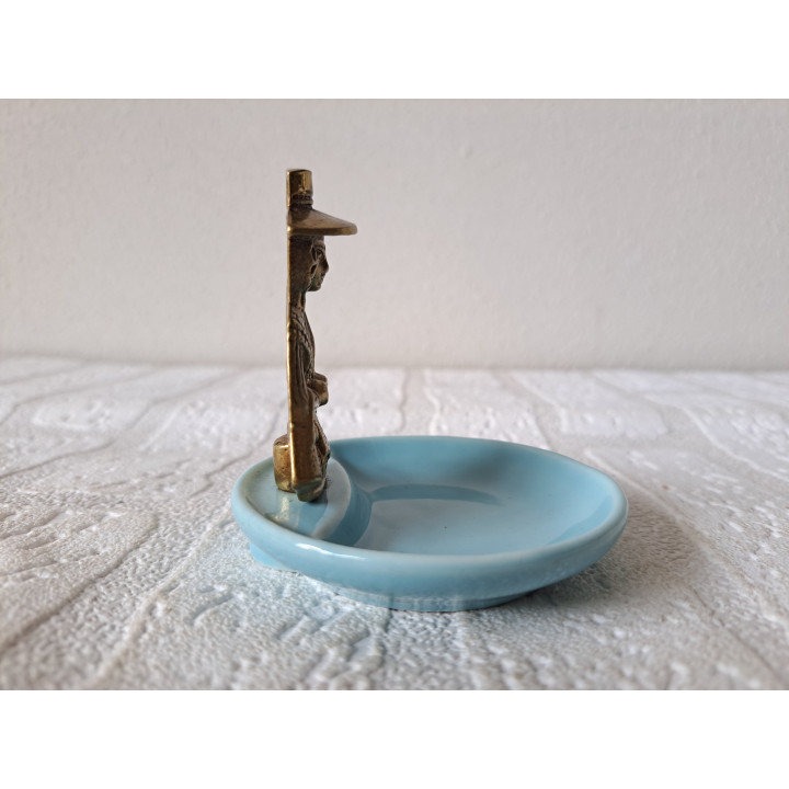 Schoteltje van porselein en messing Wade "Bouldray" D8xH8cm  - Wade