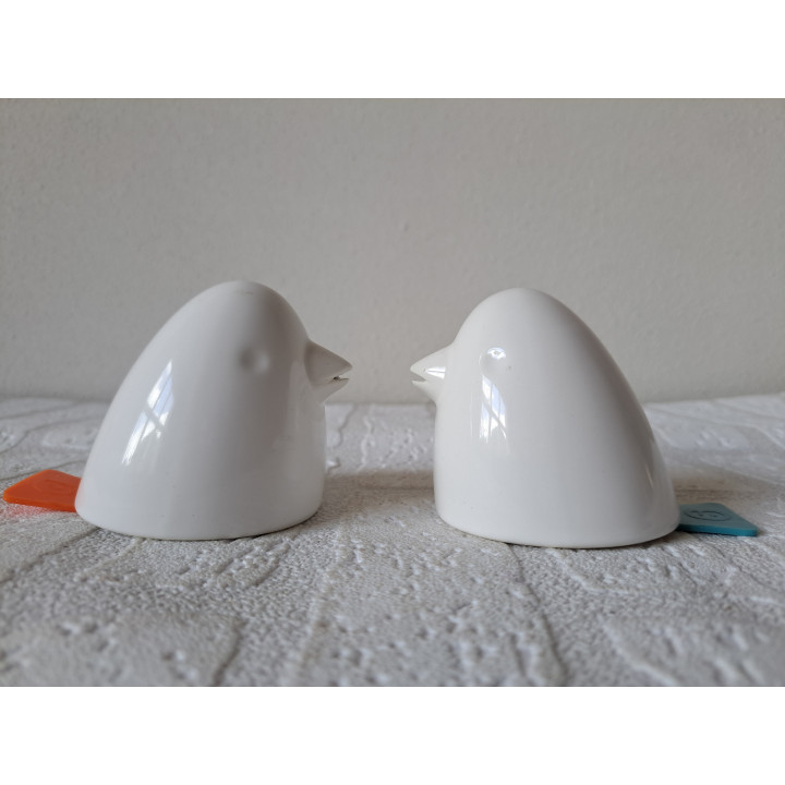 Vogels peper en zoutstel van porselein D6.5xH7.5cm - peper en zoutstellen