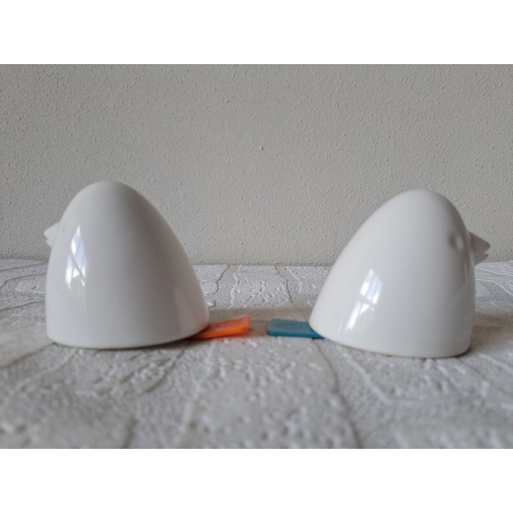 Vogels peper en zoutstel van porselein D6.5xH7.5cm - peper en zoutstellen