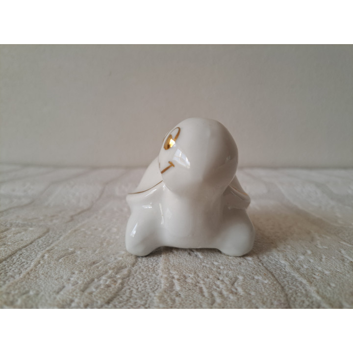 Schildpad van porselein met goudverf 10x6.5x6cm - dierfiguren