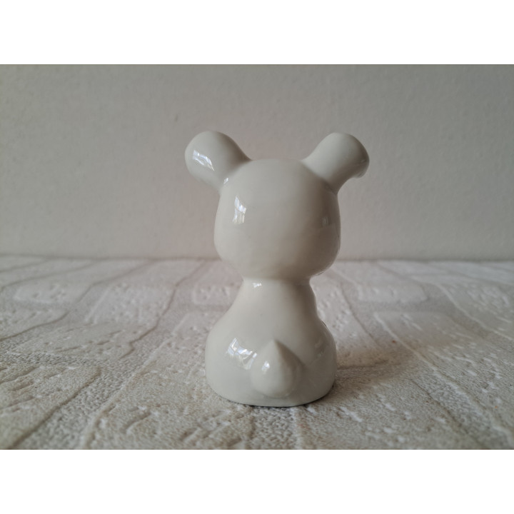 Rechtop zittend konijn van porselein 6x4.5x8cm - dierfiguren
