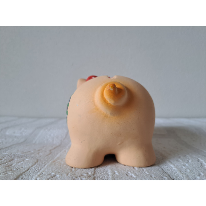 Varken van keramiek met strik spaarpot 14x8.5x7.5cm - spaarpotten Varken van keramiek met strik spaarpot 14x8.5x7.5cm - spaarpotten