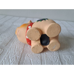 Varken van keramiek met strik spaarpot 14x8.5x7.5cm - spaarpotten