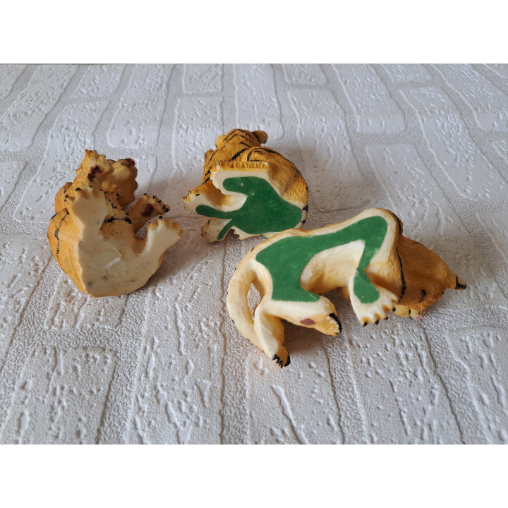 Set tijgers van kunsthars van Academy 6x6x9.5cm - dierfiguren