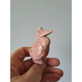 Kuifeend van roodbruin natuursteen 5.5x2.5x7cm