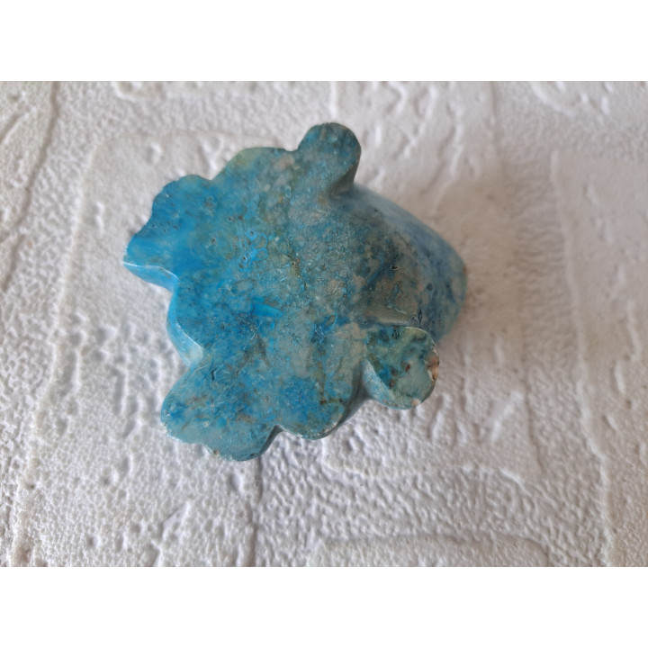 Kikker van natuursteen 6x5x3cm blauw - dierfiguren