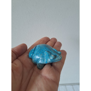 Kikker van natuursteen 6x5x3cm blauw