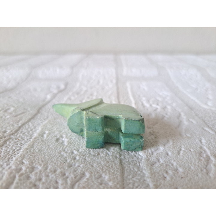 Groene neushoorn van natuursteen 5.5x1.5x3cm - dierfiguren