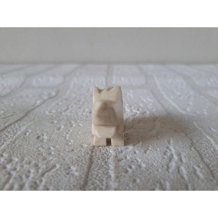 Cream Rhino Natural Stone Animal Figure