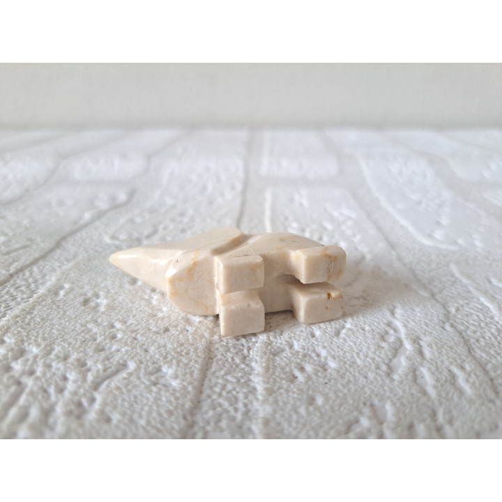 Cream Rhino Natural Stone Animal Figure
