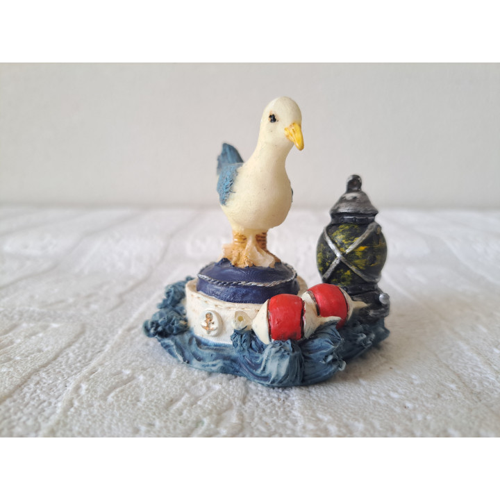 Meeuw van kunsthars 7x5.5x7cm - dierfiguren