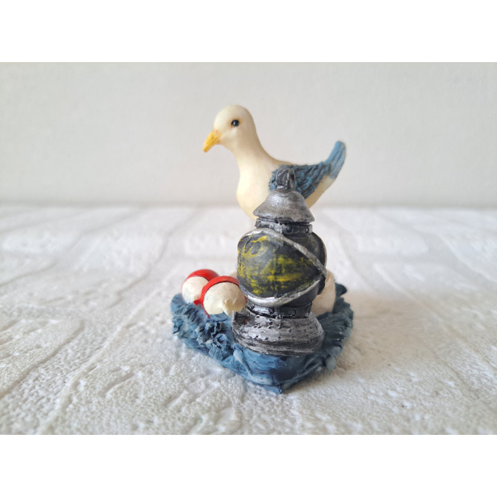 Meeuw van kunsthars 7x5.5x7cm - dierfiguren