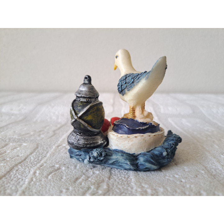 Meeuw van kunsthars 7x5.5x7cm - dierfiguren