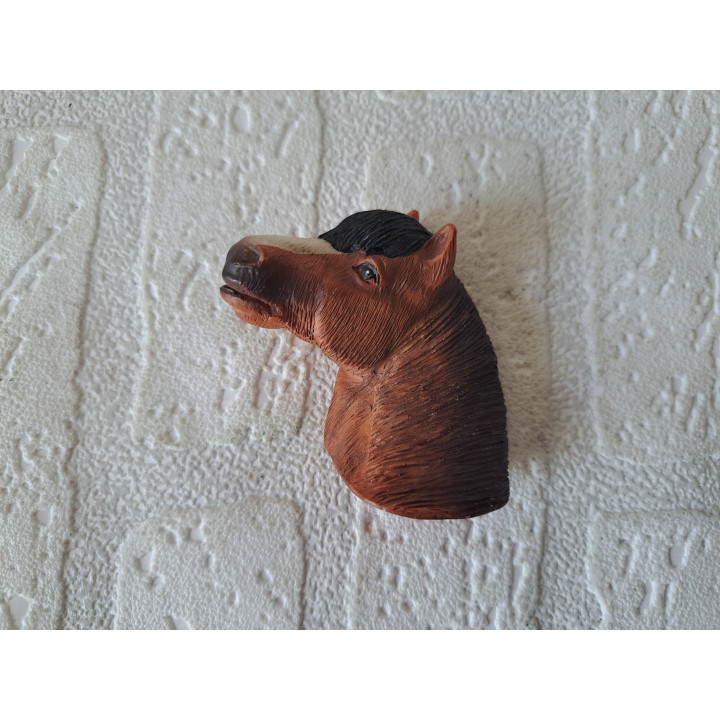 Paardenhoofd keukenmagneet van kunsthars 6x2.5x6.5cm - dierfiguren