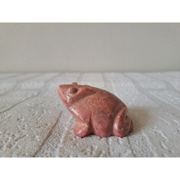 Kikker van natuursteen 6x5x3.5cm bruin - dierfiguren