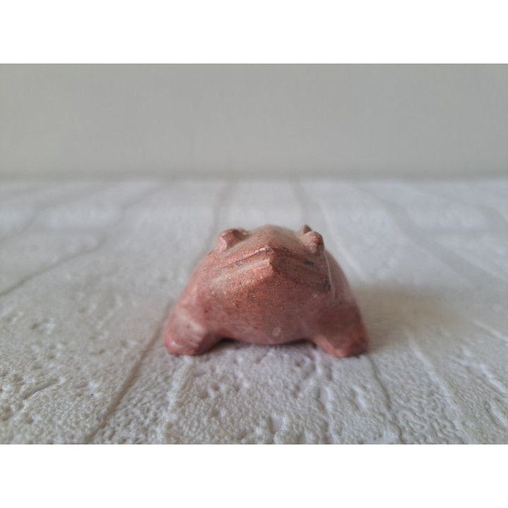 Kikker van natuursteen 6x5x3.5cm bruin - dierfiguren
