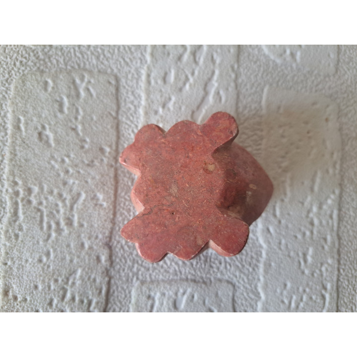 Kikker van natuursteen 6x5x3.5cm bruin - dierfiguren