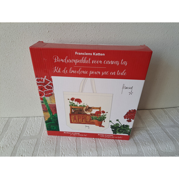 Poes borduurpakket voor Canvas tas 38x42cm 1026 ONGEOPEND - hobby en vrije tijd