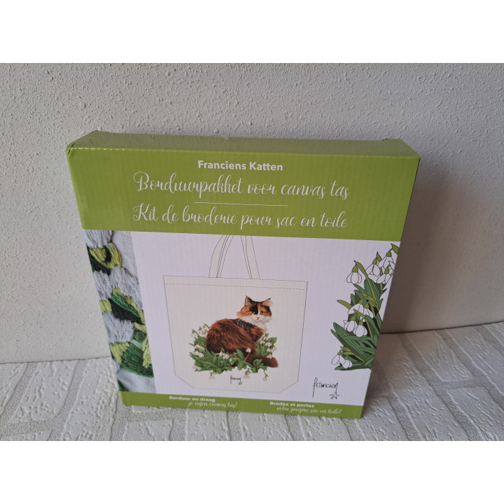 Poes borduurpakket voor Canvas tas 38x42cm 1025 ONGEOPEND - hobby en vrije tijd