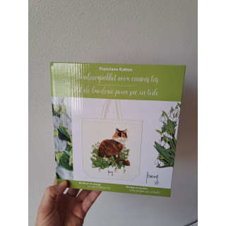 Poes borduurpakket voor Canvas tas 38x42cm 1025 ONGEOPEND