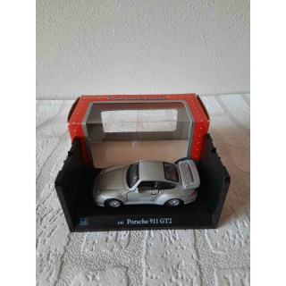 Porsche 911 GT2 1:43 Cararama zilverkleurig