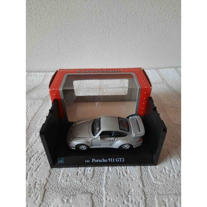 Porsche 911 GT2 1:43 Cararama zilverkleurig