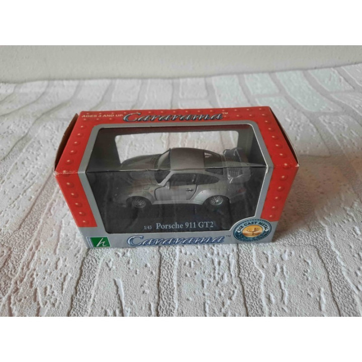 Porsche 911 GT2 1:43 Cararama zilverkleurig