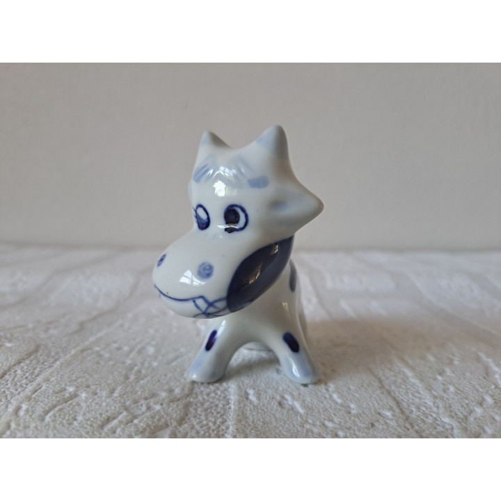 Handgeschilderd Koe van porselein 8x5x7cm - dierfiguren
