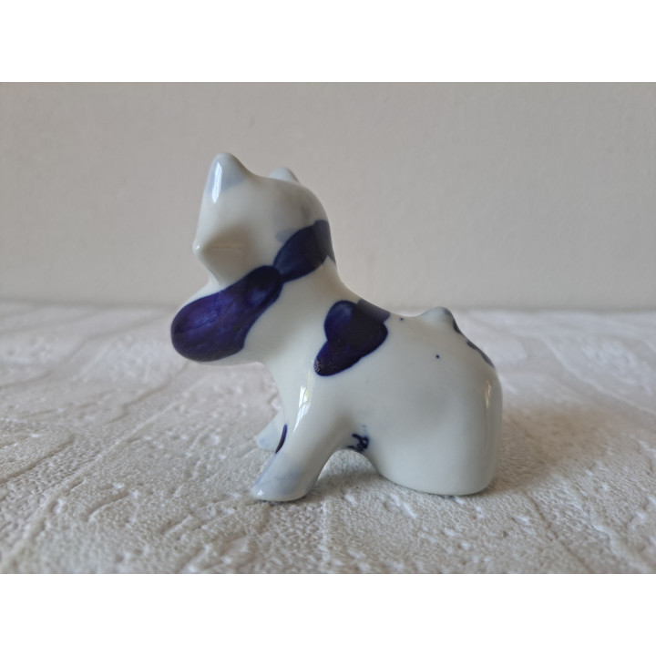 Handgeschilderd Koe van porselein 8x5x7cm - dierfiguren