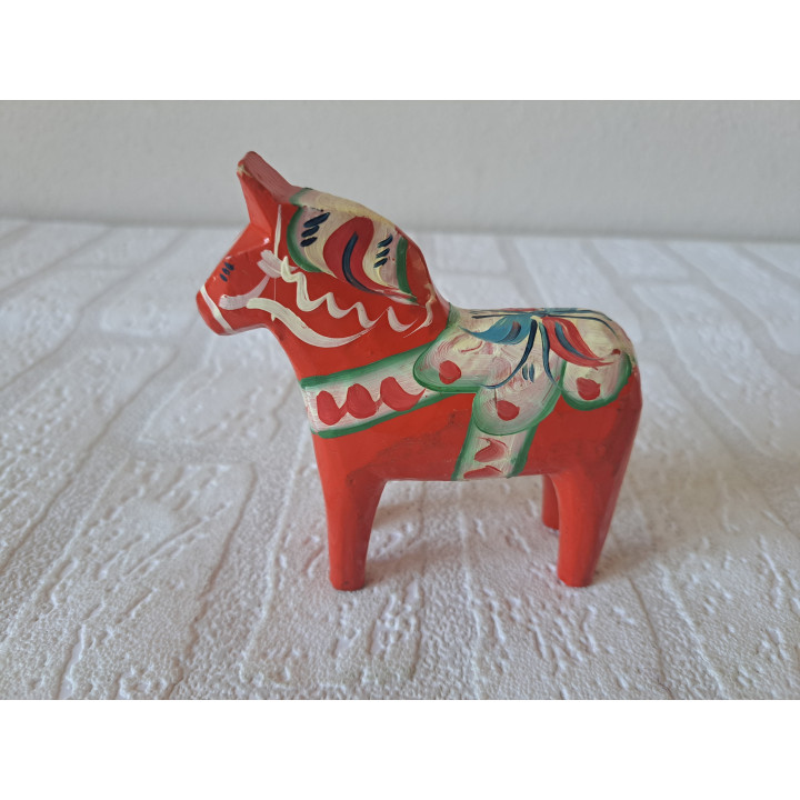 Zweedse Dala paard van hout Nils Olsson 1950-60 9.5x3x10cm - dierfiguren