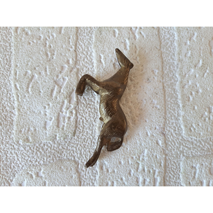 Stijgende paard van messing 3.5x1.5x7cm - dierfiguren