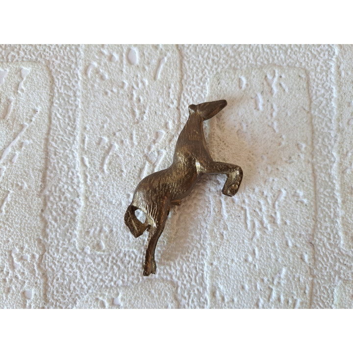 Stijgende paard van messing 3.5x1.5x7cm - dierfiguren