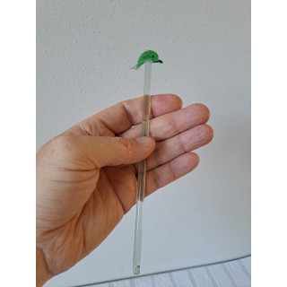 Thee-koffie lepeltje van glas met dolfijn 3x1.5x20.5cm