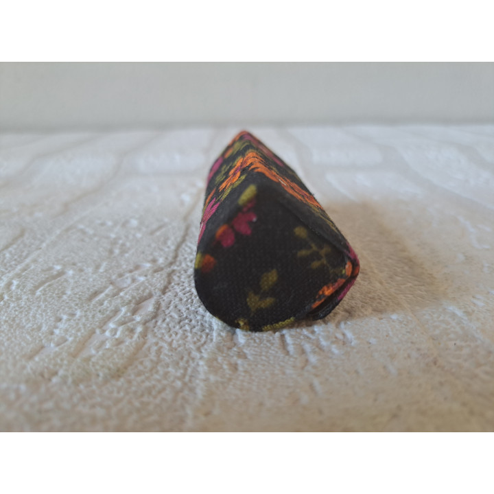 Lippenstiftdoosje van stof met spiegeltje 6.5x2.5x2.5cm - Lippenstiftdoosjes
