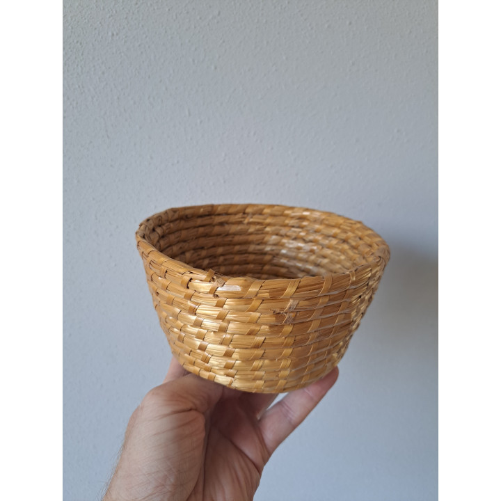 Ronden rieten mand D16xH9cm