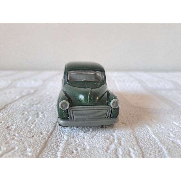 Morris Minor 10.5x4.5x4.5cm donkergroen - Verzamelmodelauto