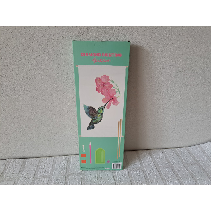 Banner met Kolibrie diamond painting 38x60cm ONGEOPEND - tekenen