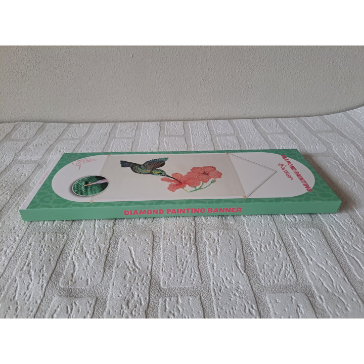 Banner met Kolibrie diamond painting 38x60cm ONGEOPEND - tekenen