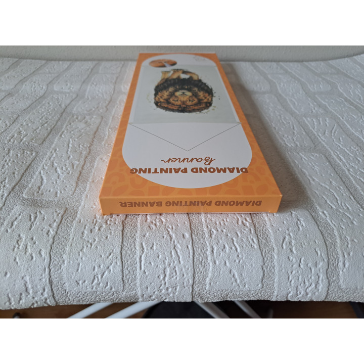 Banner met Leeuw diamond painting 38x60cm ONGEOPEND - tekenen