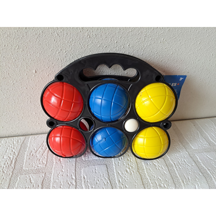 Jeu de boules set met 6 ballen en 1 but 21.5x7x18cm - sporten
