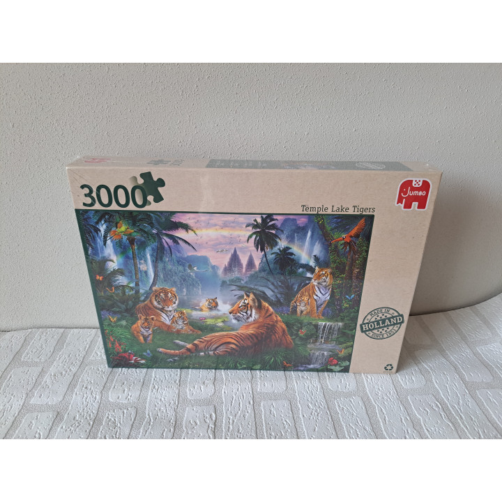 Tempelmeer tijgers puzzel met 3000 stukjes Jumbo 122x85cm - puzzels