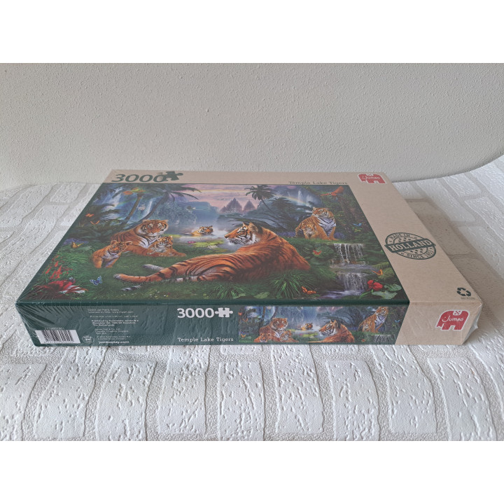 Tempelmeer tijgers puzzel met 3000 stukjes Jumbo 122x85cm - puzzels