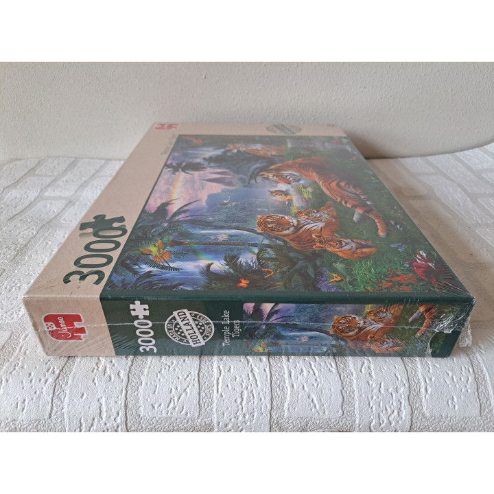 Large Tigers Puzzle 3000 Pieces Jumbo Temple Lake Scene