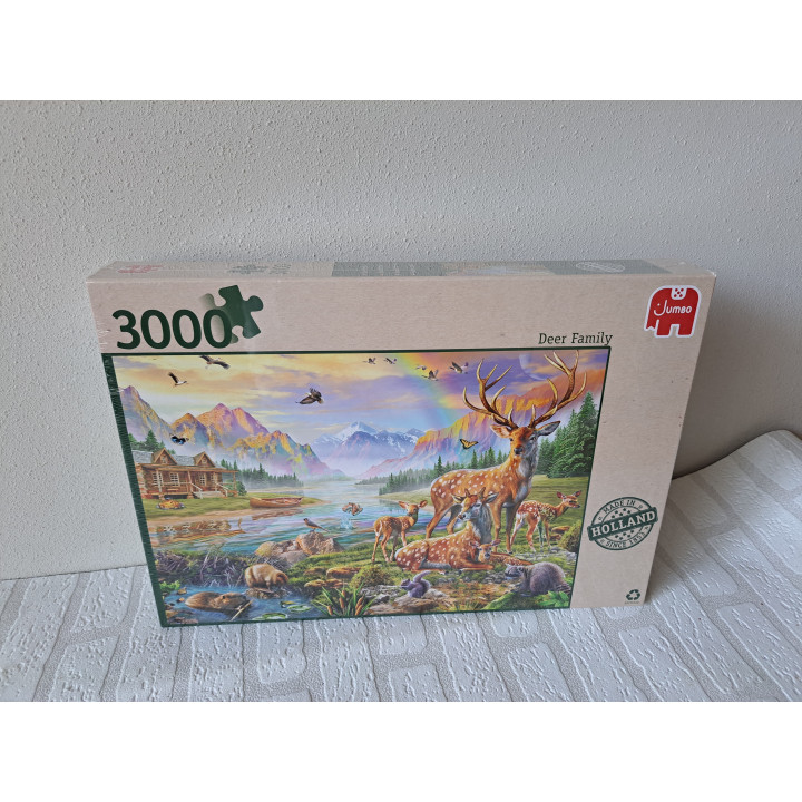Hertenfamilie puzzel met 3000 stukjes Jumbo 122x85cm - puzzels