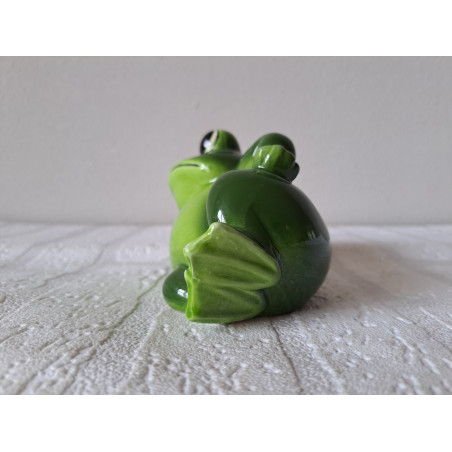 Liggende kikker spaarpot van porselein 14x8x9cm - spaarpotten