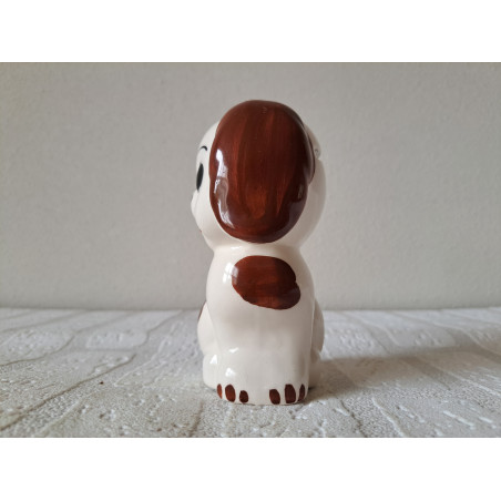 Zittende hond van porselein spaarpot 8x6x12cm - spaarpotten